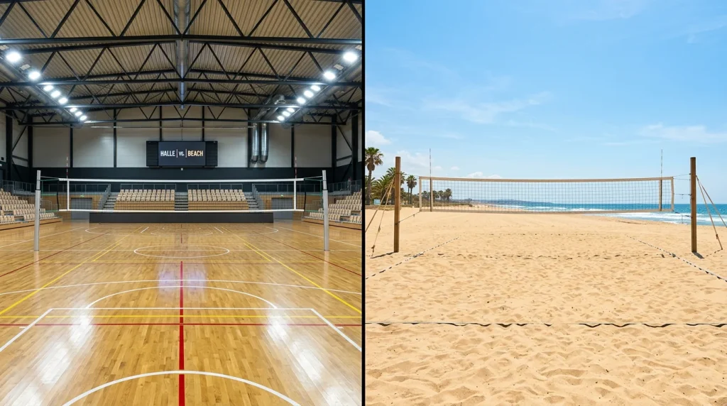 Vergleich von Hallenvolleyball und Beachvolleyball für Sportwetter