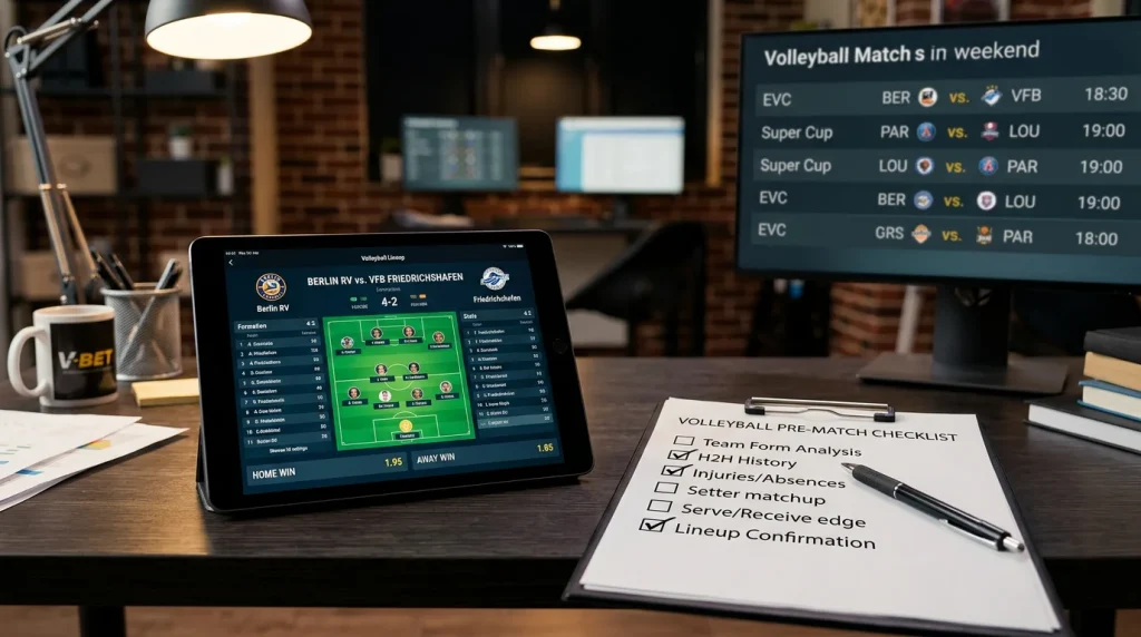 Pre-Match-Analyse für Volleyball-Wetten mit Checkliste und Workflow